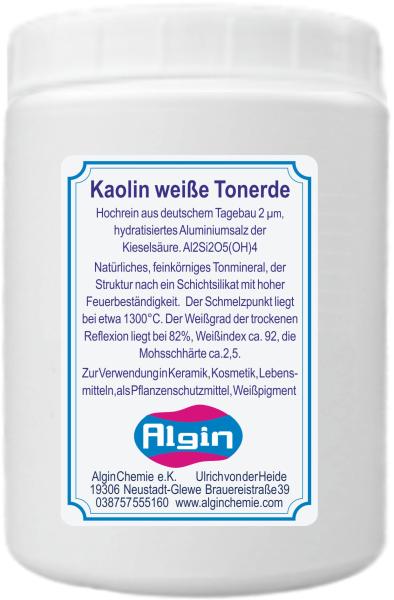 Kaolin hochreine weiße Tonerde Weißpigment 500 g Dose Gesichtsmaske